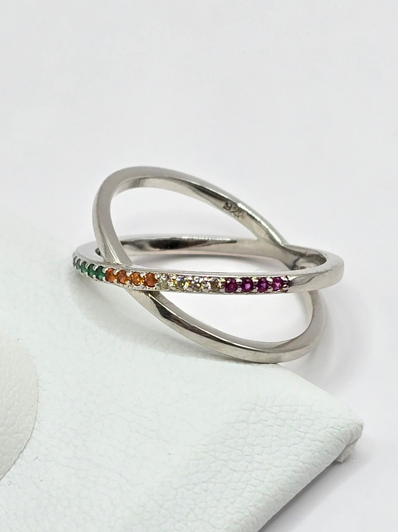 Silver 925 - Colors Criss Cross Rings