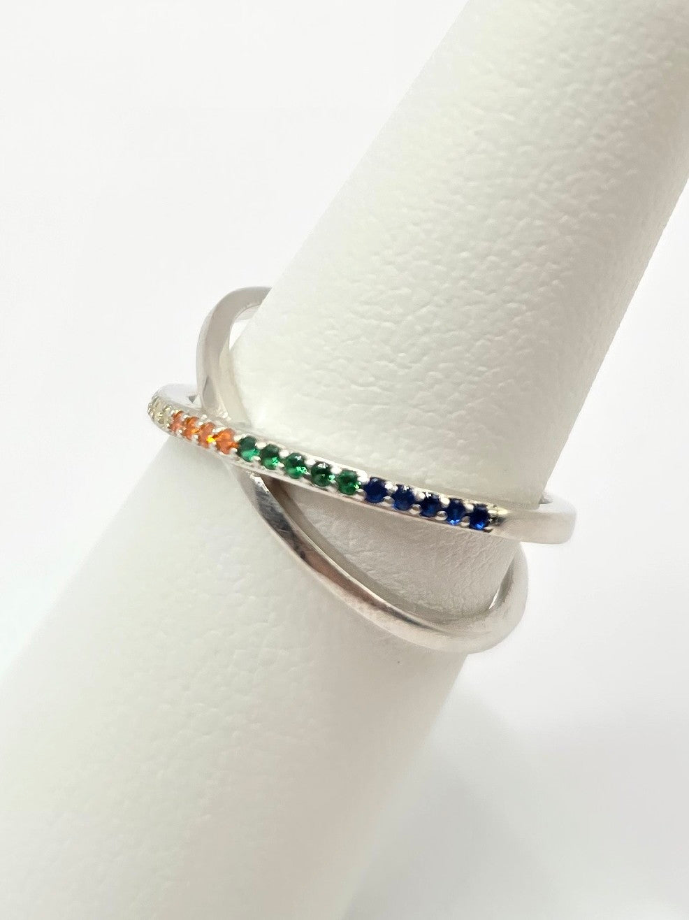 Silver 925 - Colors Criss Cross Rings