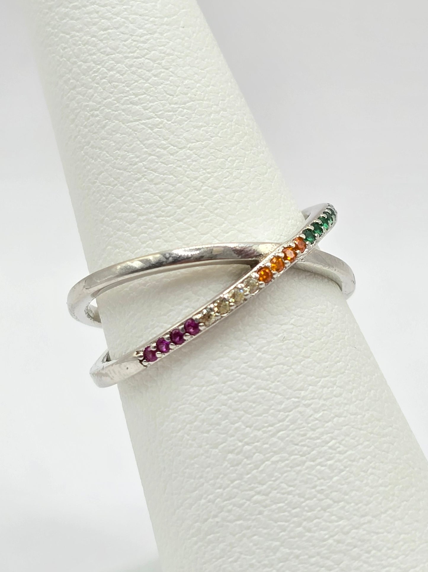 Silver 925 - Colors Criss Cross Rings