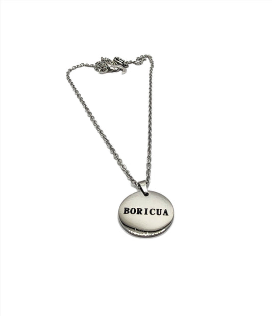 PR - Boricua Silver Necklace