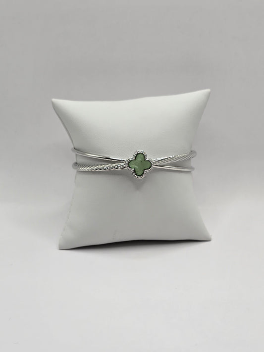 Zamara - Silver Bracelet -Green