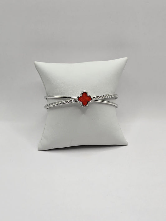 Zamara - Silver Bracelet -Red